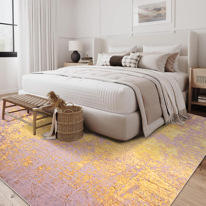 Fillender Modern Area Rugs Non-Slip Washable Abstract Soft For Living Room, Rectangle 4' x 6'