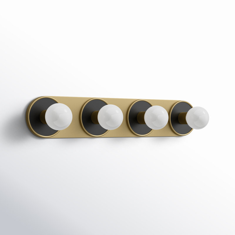 Rocha 4 - Light Dimmable Bath Bar, No, Black/Natural Aged Brass