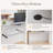 Modern Dual Reception Desk With LED Ambient Lighting - White & Oak Veneer With Warm Wood Accents-2014940501