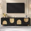 Console multimédia avec dispositif de rebond, meuble télé avec trous de câble pour téléviseur de 75 po ou moins Farmhouse-1767177432