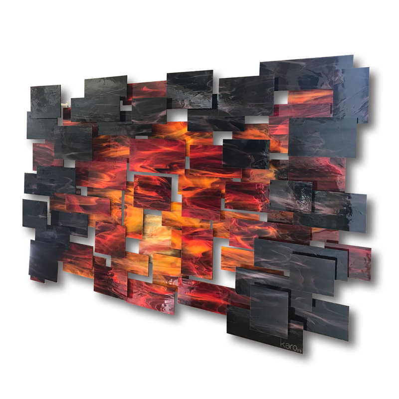 Dusk Handmade Modern Abstract Wall Decor, 29" H x 47" W x 4" D