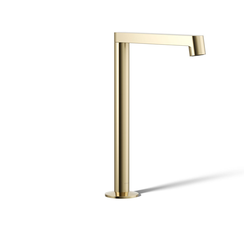 Components Tallbathroom Sink Spout with Row Design, Vibrant French Gold