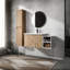 Meuble-lavabo moderne de 107 cm avec lavabo en résine et tiroir latéral - Étagère fonctionnelle en option