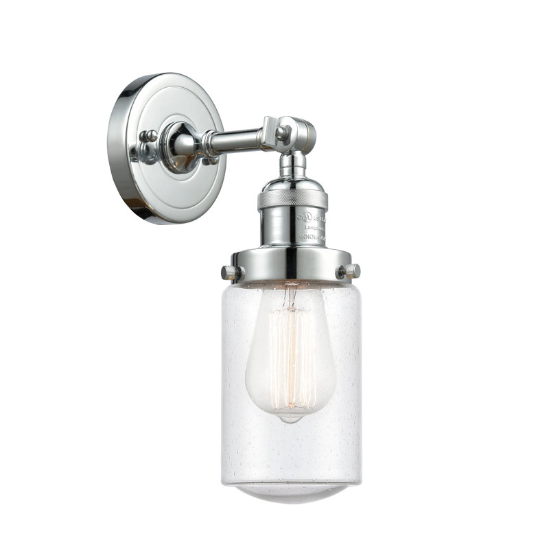 Armed Sconce, Polished Chrome, 6 Watt Vinage LED Bulb, Seedy