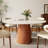 7 - Piece Round Stone Dining Table Set Solid Wood Pedestal (1 Table 6 Chairs)-114216555-114216553