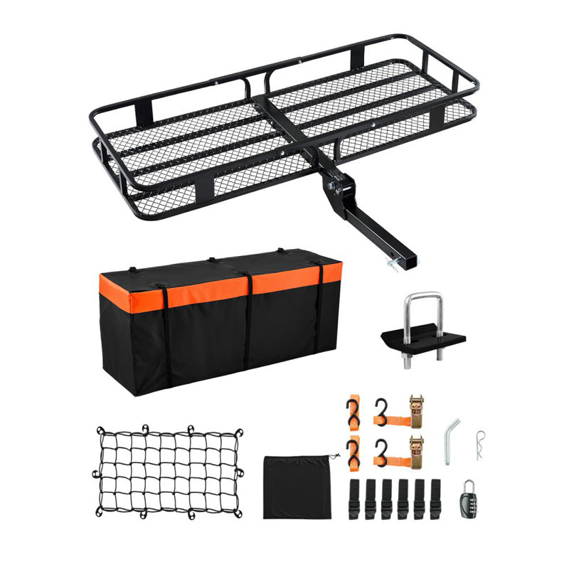 Porte-bagages d'attelage pliable 500 lb avec filet