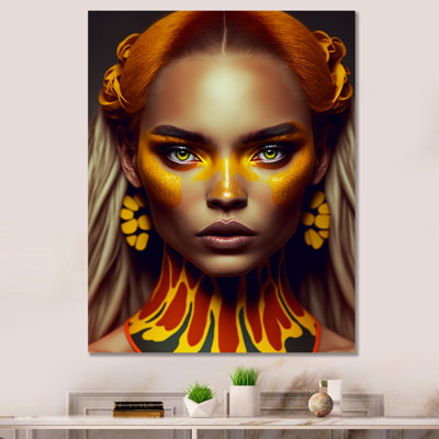 Jeune femme tropicale V sur toile