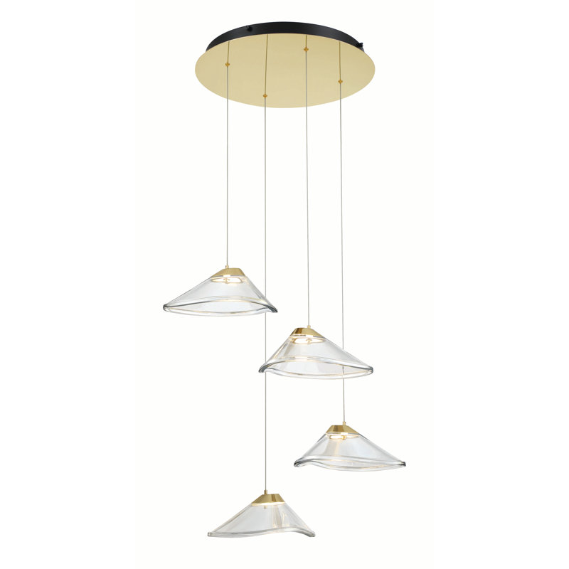 Bretson 4 - Light Silver LED Cluster Pendant