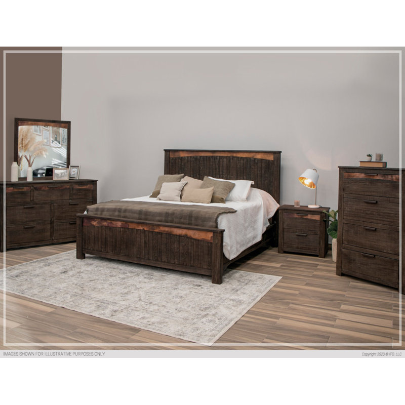 Lit standard en bois massif Kaylinda, Grand