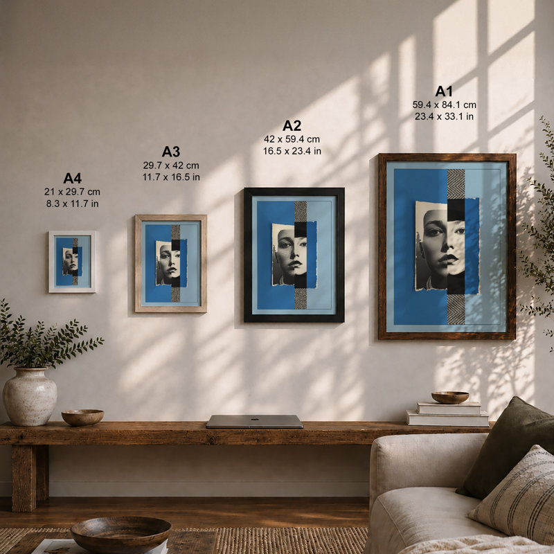 Fragmented Face Eclectic - Framed Print, A2 - 59.4 x 42.0 cm, Unframed