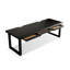 Bureau d'écriture rectangulaire en bois massif noir avec 3 tiroirs-118331771