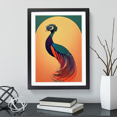 An Nouveau Peacock - Framed Print