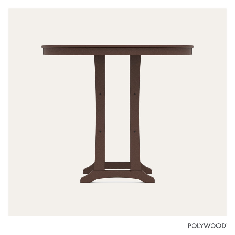 Table de bar Nautical Trestle, l 48 po x L 48 po x H 42 po, Acajou