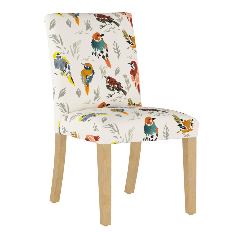 Chaise parsons en coton Sylva, Bois foncé naturel, Avery multi