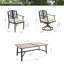Ensemble de salle à manger rectangulaire pour 6 personnes avec plateau en nid d'abeille en aluminium et chaises en aluminium Barnesville-1427381299