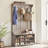 Chalemet Hall Tree 39.4'' Wide with Bench and Shoe Storage-1644278794
