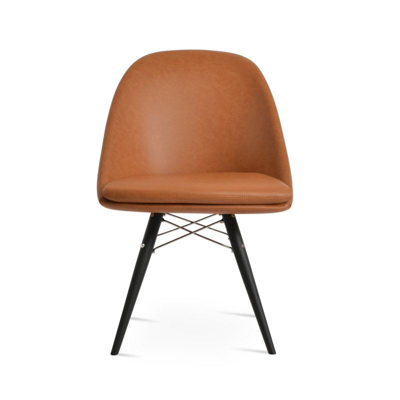 Chaise d'appoint Avanos, Noir, Caramel