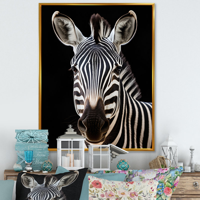 Striking Zebra Patterns IV, reproduction d'art sur toile, Doré, H 20 po x l 12 po x P 1 po
