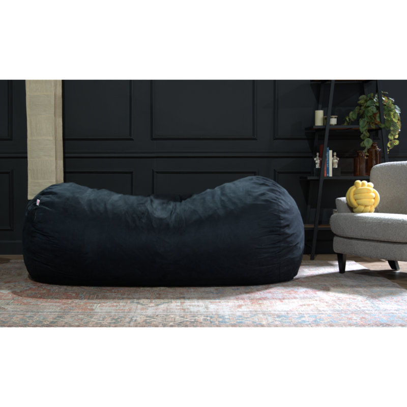 Comfortable Suede Bean Bag for Relaxation and Stylish Décor, Red Microfiber, 33" H x 70" W x 45" D