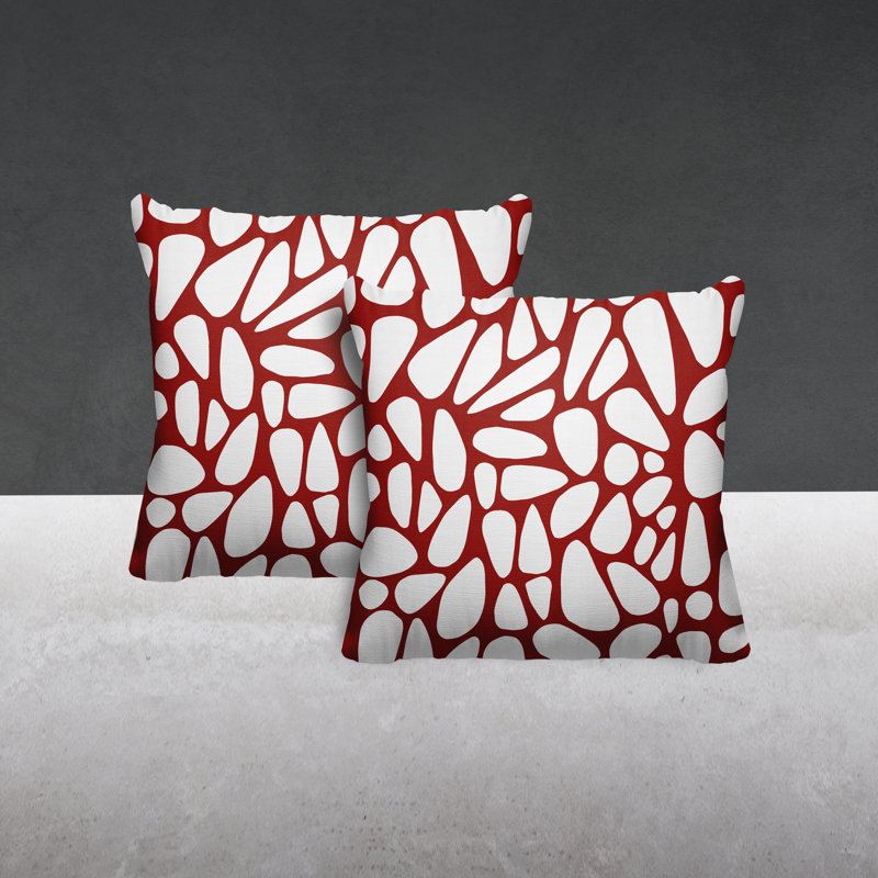 Coussin Stone, L 19 po x H 19 po, Rouge