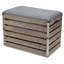 Kilgore (ensemble de) deux bancs de rangement en lattes de bois et en tissu d'ameublement avec plateau rabattable-1758357157-1803410959