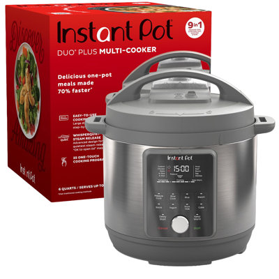 Autocuiseur numérique Instant Duo Plus en acier inoxydable 6 pintes, gris