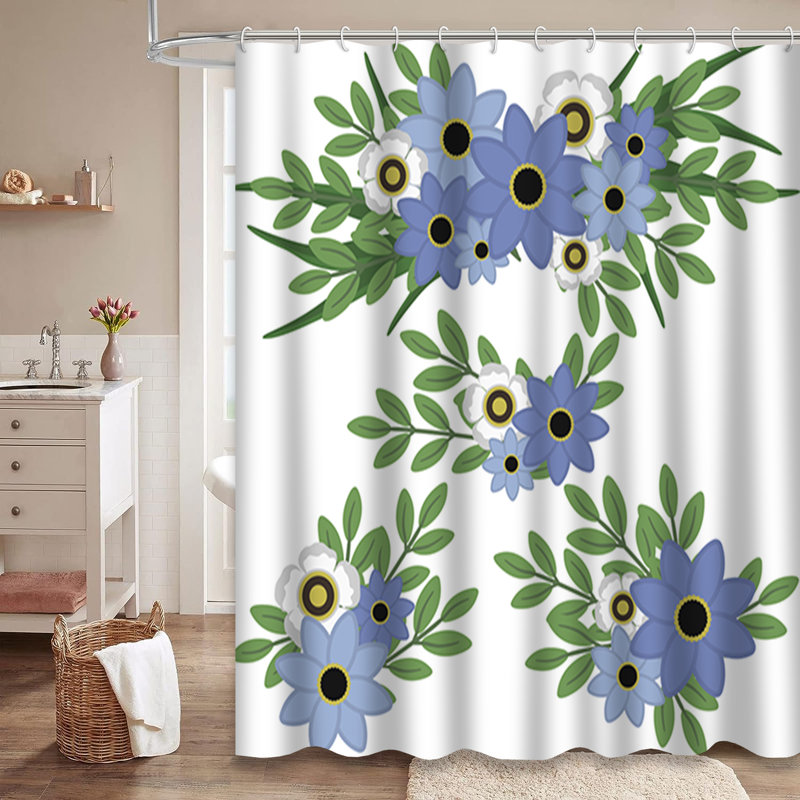 Rideau de douche avec 12 crochets, L 72 po x l 72 po