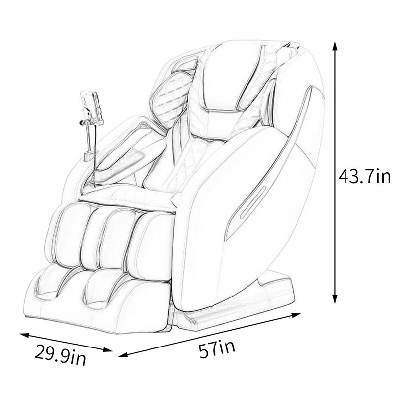 Fauteuil de massage chauffant, Similicuir noir