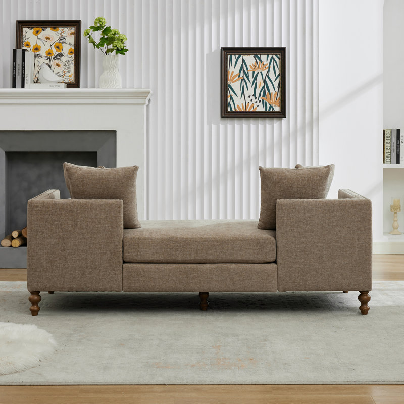 Chaise longue moderne 2 places Aethel, Taupe