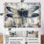 Ensemble de décoration murale libellule bleue, éclair de lune III - Libellule-107186940-107186936