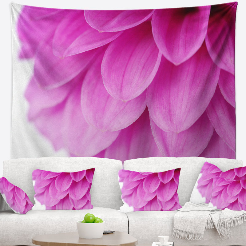 Tapisserie florale mauve à motif floral, H 32 po x l 39 po