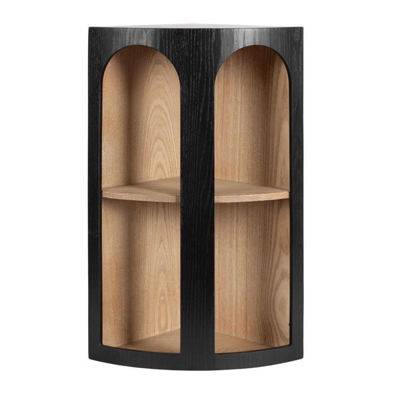 Wooden Corner Shelf Cabinet, Black