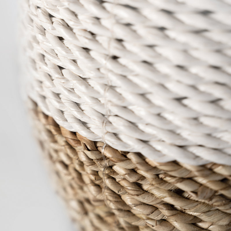 Pot à fleurs en fibres naturelles Traditions, Brun / blanc