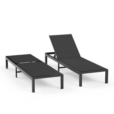 Aluminum Chaise Lounge Chair Outdoor with Wheels,Adjustable 5-Position Recliner and Full Flat Tanning Chair for Patio,Beach,Pool