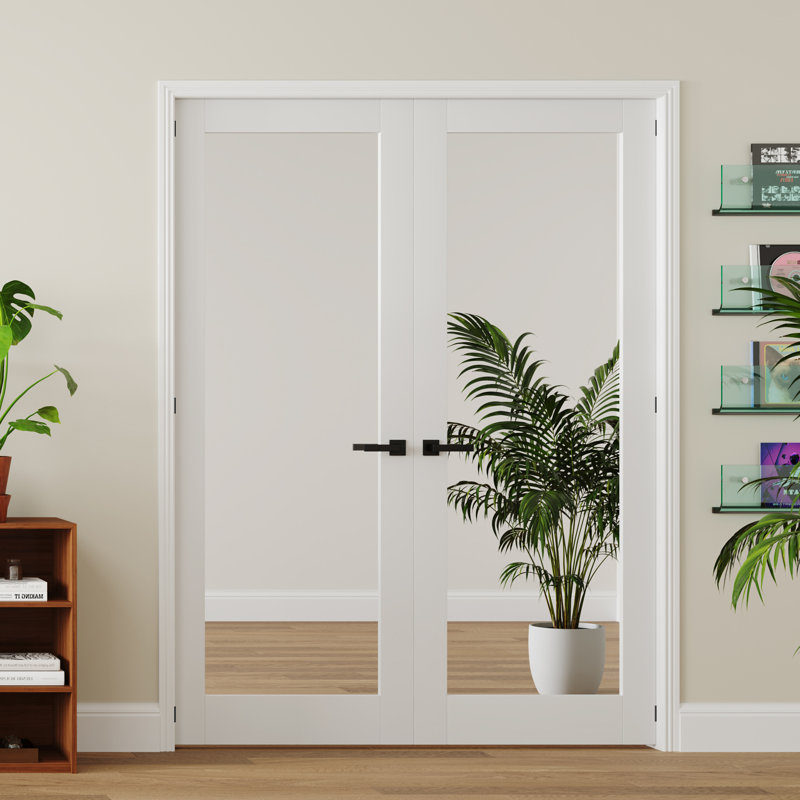 Intérieur 1 panneau de porte en miroir avec porte à garde-manger avec panneau à noyau solide, 56 po x 80 po