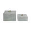 Sagebrook Home 2-Pieces Harcourt Suede Boxes With Stone Knob, Blue