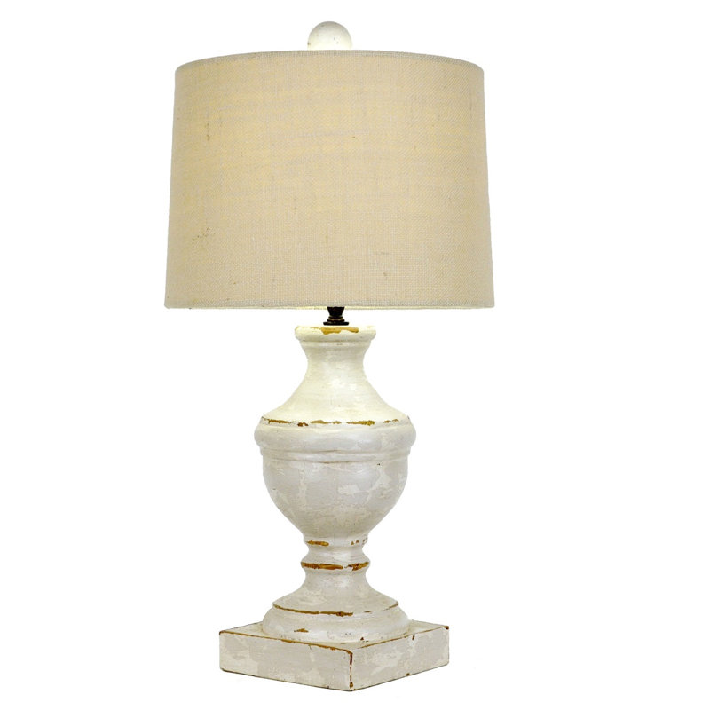 Porter Table Lamp, Off White Distressing, Off White