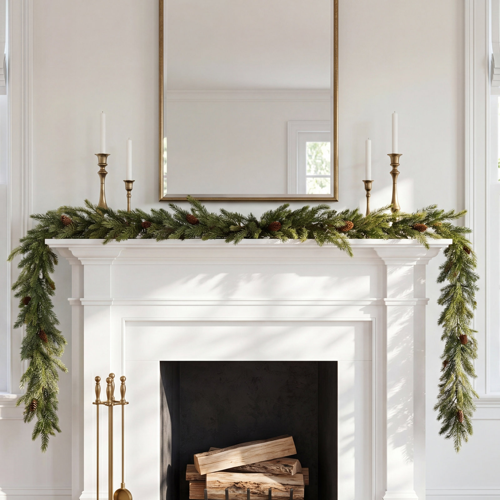 72" White Spruce Christmas Garland