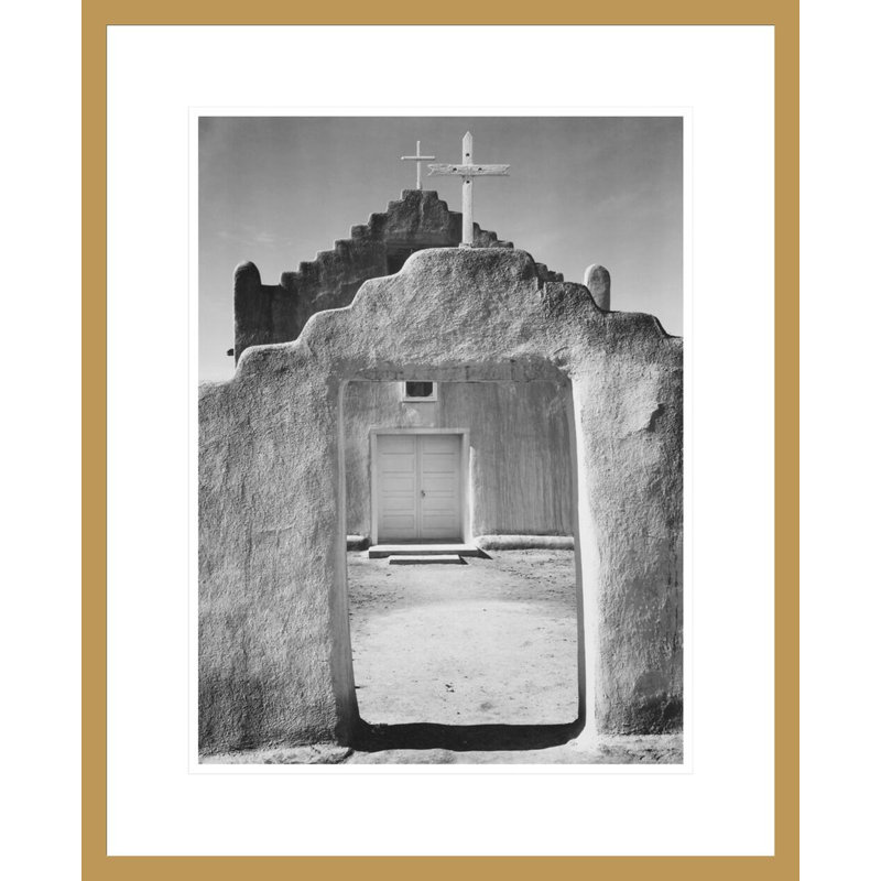 «Church Taos Pueblo» par Ansel Adams, impression giclée sur cadre, 21.75" H x 17.73" W