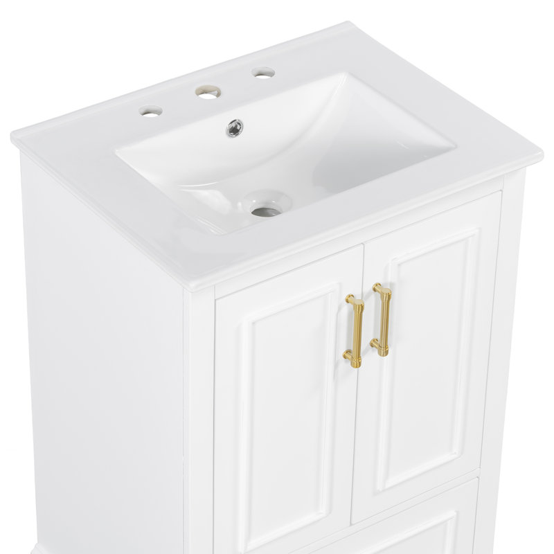 24"Bathroom Vanity with Sink, White
