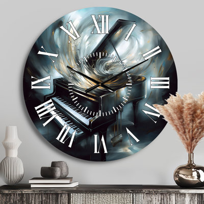 Piano Abstract I - Music White Face Wall Clock