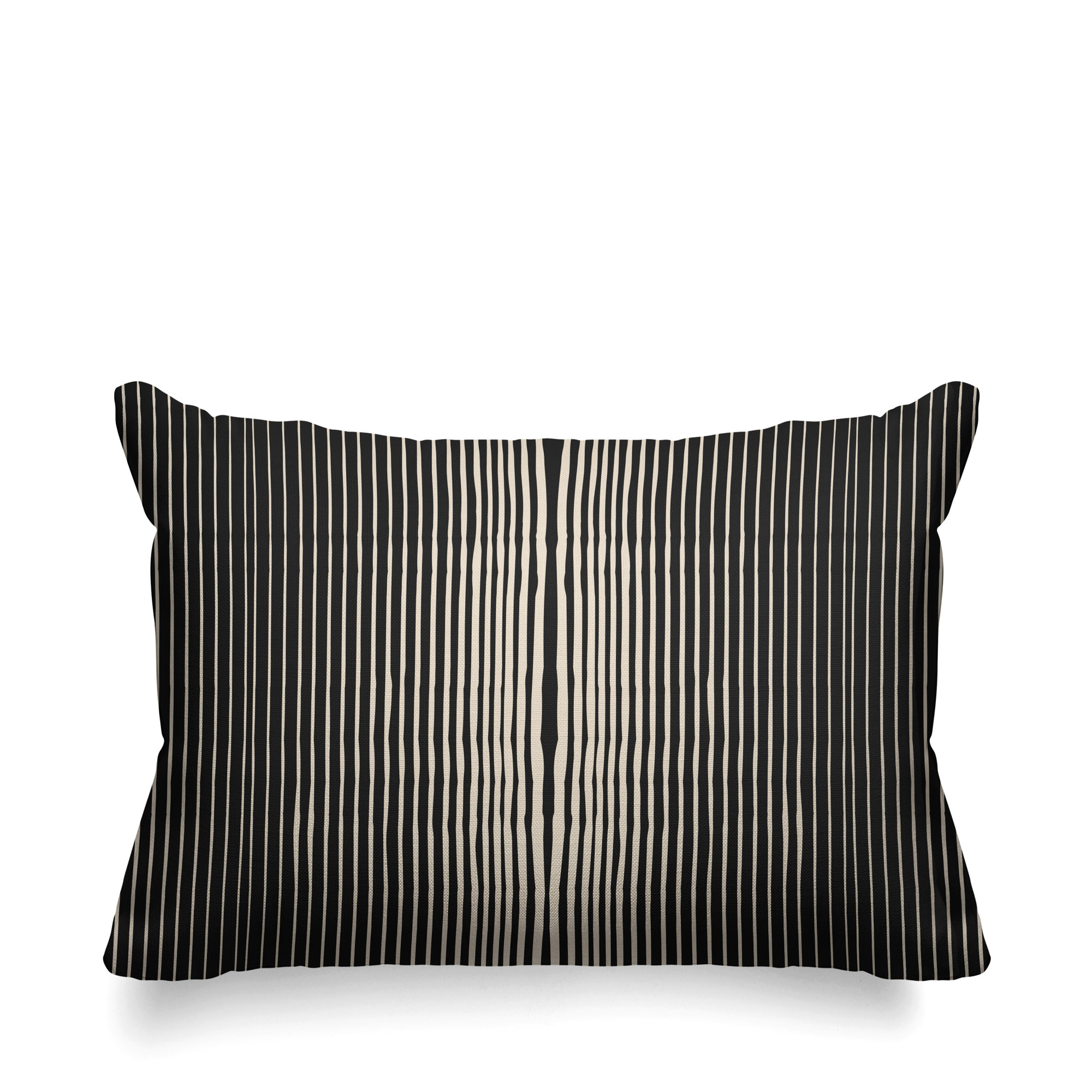 Ash Indoor/Outdoor Lumbar Throw Pillow, Black