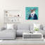 Art mural contemporain, chat kimono et poisson corail-129090846