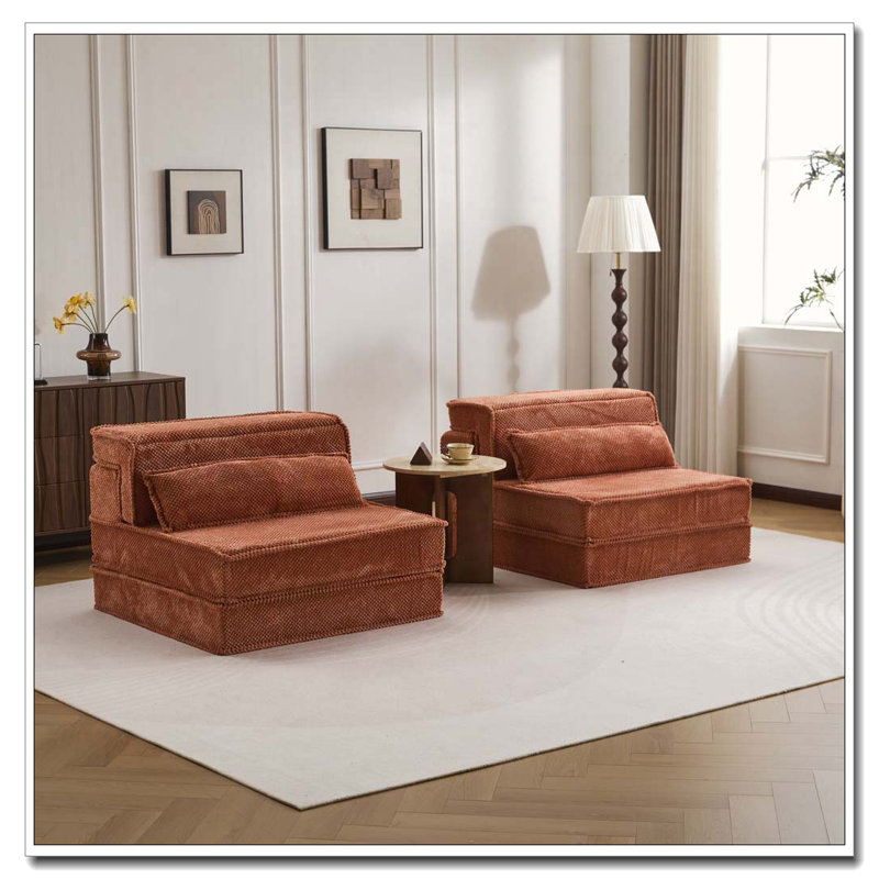 Fauteuil convertible sans assemblage requis, Orange