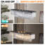 Lustre réglable ajustable rectangulaire en fer de style moderne pour le salon et la cuisine