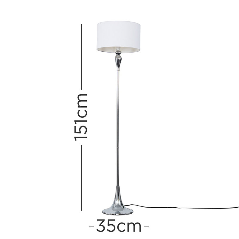 Simonsen 151cm Traditional Floor Lamp, No, White