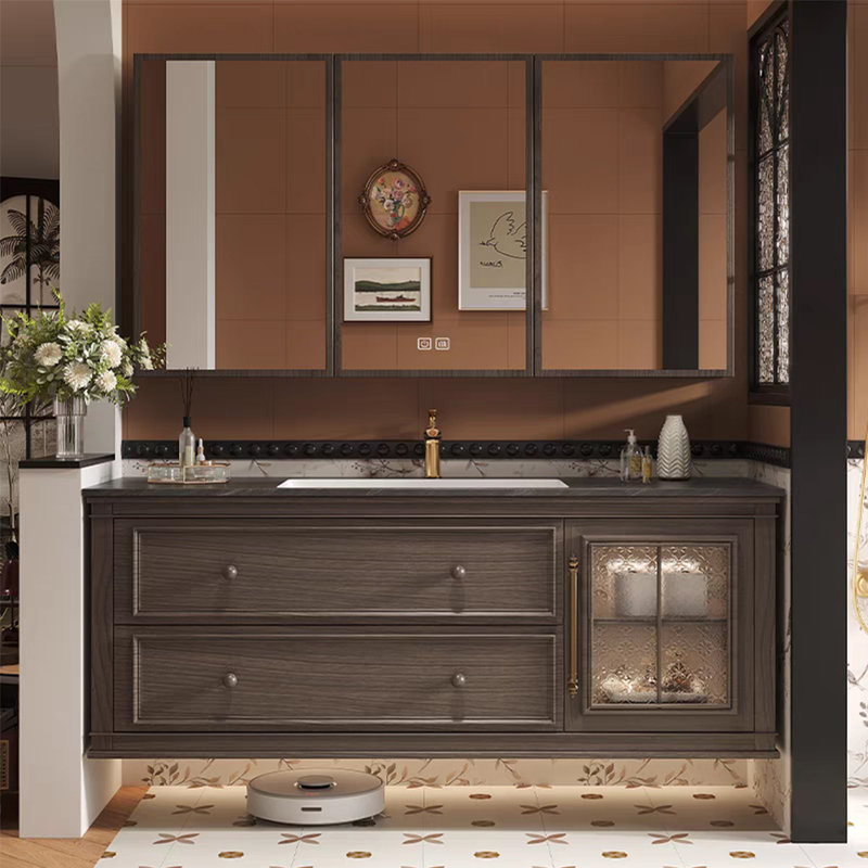 Simple medieval style bathroom cabinet, 47"