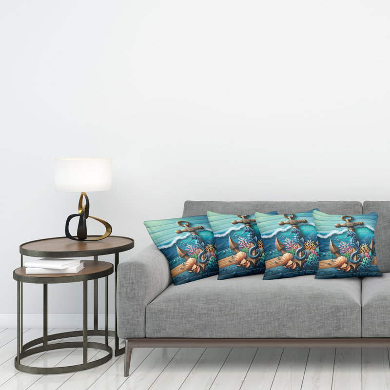 Fabric Reversible Throw Pillow, 24"H x 24"W