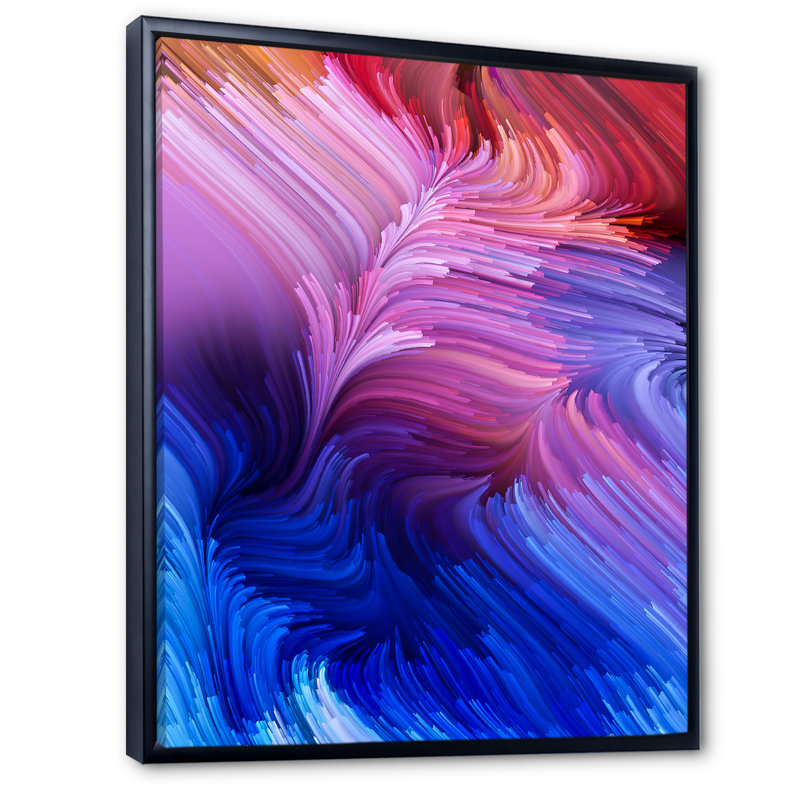 Élégance de liquide Art, art moderne sur toile, H 20 po x l 12 po x P 1 po, Cadre flottant noir
