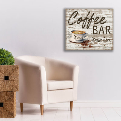 «Shiplap Coffee Sign B» par Jean Plout, art mural sur toile